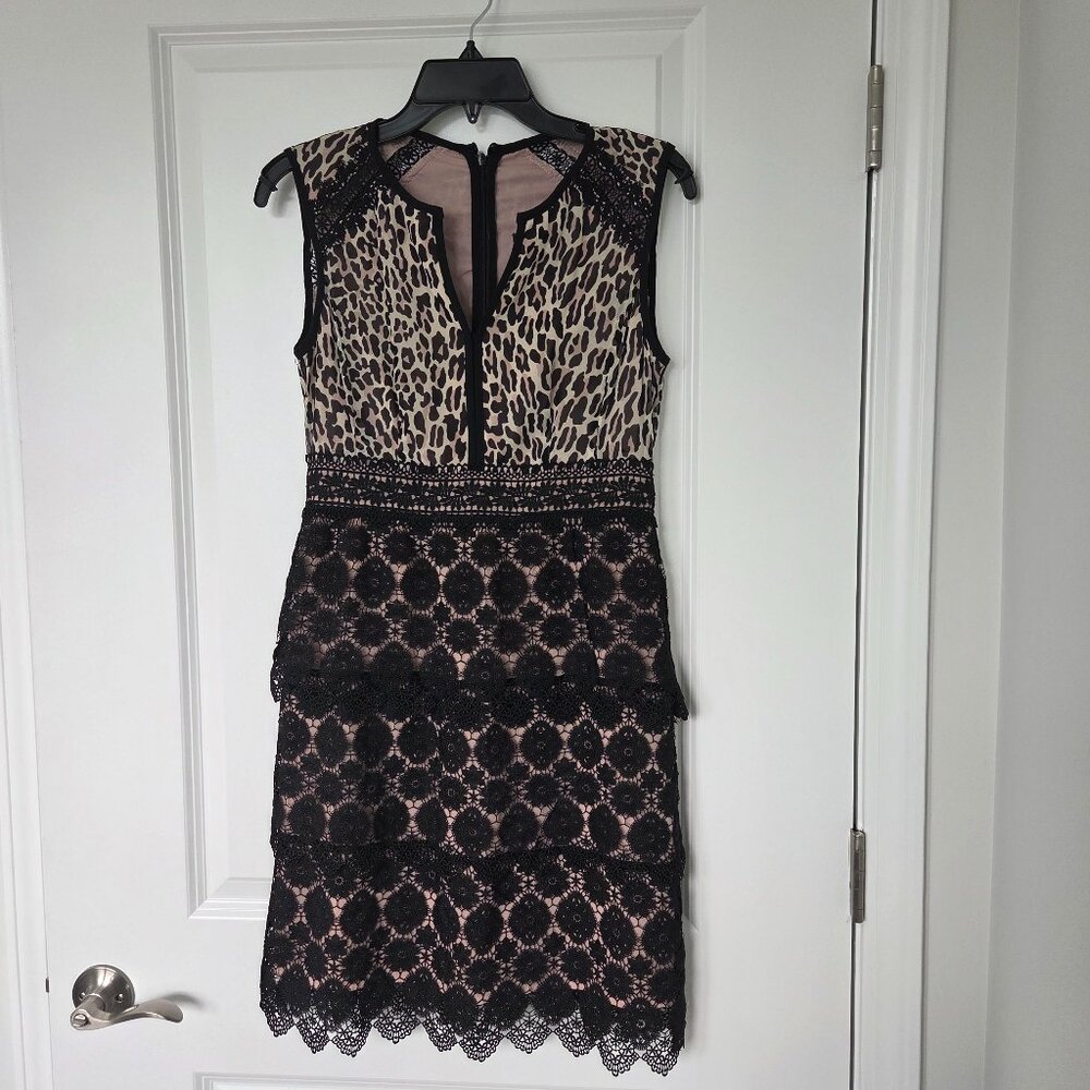 VTG Nanette Lepore Dress Lace & Leopard Romantic Feminine Y2K W 2-NYE SALE